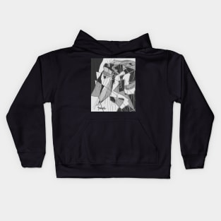 Black and white 1 Kids Hoodie